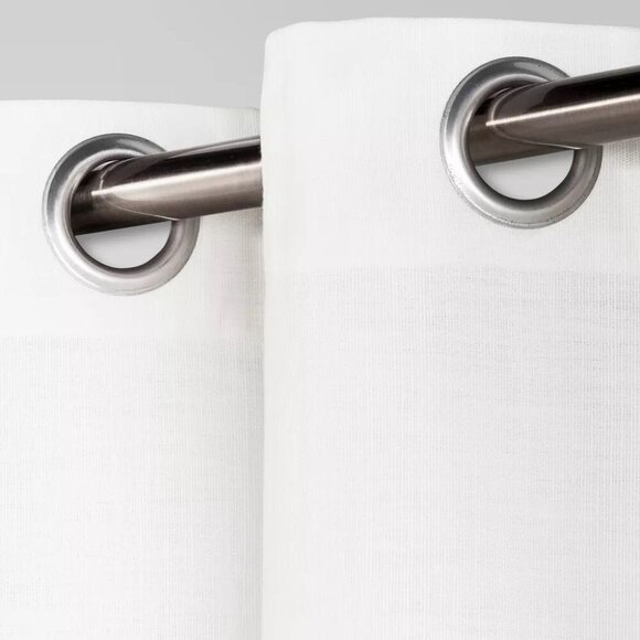 Threshold White Modern Slub Single Light Filtering Curtain Panel 54" x 95" - Picture 2 of 6